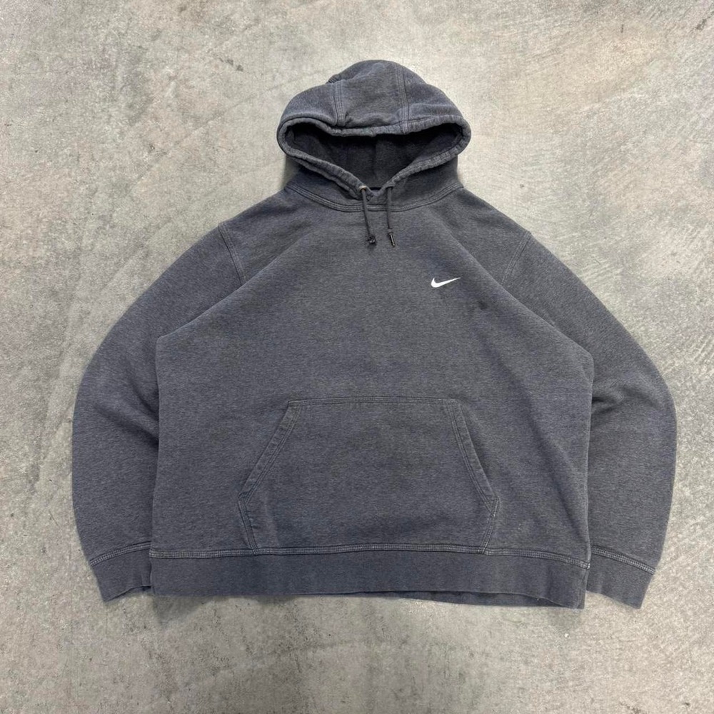 Vintage Nike Hoodie XL Boxy Cropped Gray Sweatshirt Athletic Essential X-Large